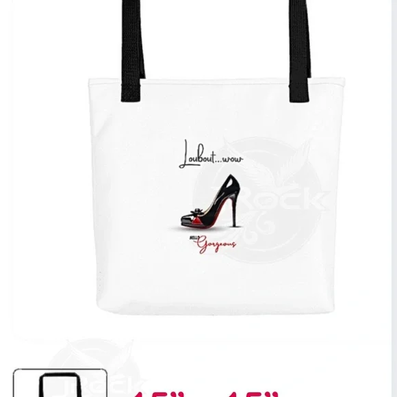 White with black stiletto heel with cheeky message. Tres Chic. IT’S BACK! - Picture 2 of 2